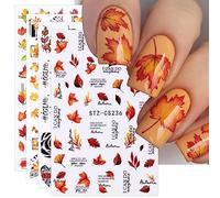 JMEOWIO Otoño Pegatinas Para Uñas 9 Hojas Autoadesiva Nail Art Stickers Decoración