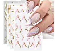 JMEOWIO Punta Francesa Pegatinas Para Uñas 9 Hojas Autoadesiva Nail Art Stickers Decoración