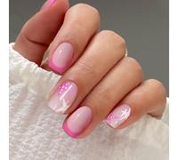 JMEOWIO Uñas de Gel Pegatinas Estrella Mar Rosa Punta Francesa Pegatinas Uñas Gel Nail Art Stickers Decoración