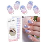 JMEOWIO Uñas de Gel Pegatinas Flor Rosa Violeta Claro Pegatinas Uñas Gel Nail Art Stickers Decoración