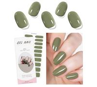 JMEOWIO Uñas de Gel Pegatinas Gris Verde Crema Pegatinas Uñas Gel Nail Art Stickers Decoración
