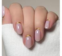 JMEOWIO Uñas de Gel Pegatinas Punta Francesa Dorada Pegatinas Uñas Gel Nail Art Stickers Decoración