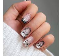 JMEOWIO Uñas de Gel Pegatinas Punta Francesa Estampado Leopardo Pegatinas Uñas Gel Nail Art Stickers Decoración