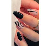 JMEOWIO Uñas de Gel Pegatinas Punta Francesa Línea Negra Pegatinas Uñas Gel Nail Art Stickers Decoración