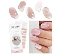 JMEOWIO Uñas de Gel Pegatinas Punta Francesa Mármol Crema Pegatinas Uñas Gel Nail Art Stickers Decoración