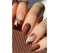 JMEOWIO Uñas de Gel Pegatinas Punta Francesa Rojiza Marrón Pegatinas Uñas Gel Nail Art Stickers Decoración