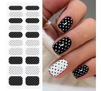JMEOWIO Uñas de Gel Pegatinas Punto Blanco y Negro Pegatinas Uñas Gel Nail Art Stickers Decoración