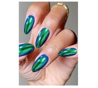 JMEOWIO Uñas de Gel Pegatinas Purpurina Verde Oscuro Pegatinas Uñas Gel Nail Art Stickers Decoración