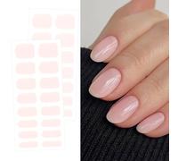 JMEOWIO Uñas de Gel Pegatinas Rosa Claro Cremoso 30 Pcs Pegatinas Uñas Gel Nail Art Stickers Decoración