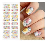JMEOWIO Uñas Gel Pegatinas Flor Rosa Amarilla Pegatinas Uñas Gel Nail Art Stickers Decoración