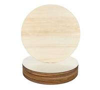 JMIATRY 20 círculos redondos de madera sin acabar, 25 cm de diámetro, 3 mm de grosor, discos de madera natural en blanco para pintura, manualidades, placa de letrero y decoración del hogar