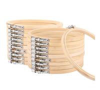JMIATRY 20 piezas 15 cm madera y bambú punto de cruz bastidores para bordar y coser DIY