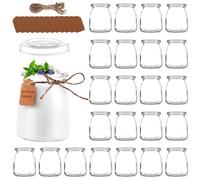 JMIATRY 30 Piezas Tarros De Cristal Con Tapa, Botes De Cristal Con Tapa, Vasos Yogurtera Con Tapa Para Yogur, Postres, Flanes, Mermeladas, Miel