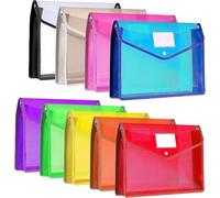 JMIATRY 9 piezas de carpeta para documentos A4, carpeta de plástico A4, carpetas de proyecto con cierre de botón para oficina, escuela, viaje, 9 colores
