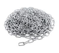 JMIATRY Cadena de acero inoxidable 304 de 15 metros de longitud, eslabones de cadena resistentes de 4 mm, cadenas de eslabones soldados de acero galvanizado para puerta de valla, puertas de garaje