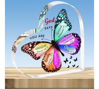 JMIMO Regalos cristianos para cumpleaños de mujeres, regalos inspiradores de mariposa para amigos, regalos espirituales religiosos para su madre, niña, compañera de trabajo, hermana, letreros
