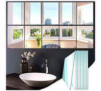 JMITHA 10 Piezas Pegatinas Espejo Pared 15x23 cm Vidrio Hojas de Espejo Autoadhesivas HD Baldosas Pared de Espejo para Decoración del Hogar