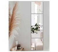 JMITHA Azulejos de espejo autoadhesivos, espejos de pared HD para sala de estar y baño (35 x 35 cm, 4 piezas)