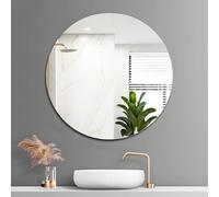 JMITHA Espejo de Pared Redondo sin Marco 40 cm Espejos Adhesivo Vidrio HD Espejos de Baño Espejo Redondo Recibidor Entrada para Decoración