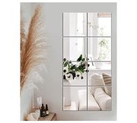 JMITHA Espejos Autoadhesivos HD Vidrio Adhesivo Pared Decorativos para Hogar Dormitorio Sala de Estar (Liso Pulido, 20.5x20.5cm, 8 Piezas)