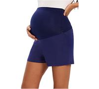 JMITHA Leggins Premamá Cortos Embarazo Algodón Super Cómodas Polainas de Maternidad Ropa Deporte Embarazo Pantalones Mujer Delgada (XXL, Azul/Cintura Alta)