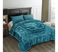 JML Korean Mink Fleece Blanket King Size Heavy, 85 x 95 Inches, 9 Lbs, Single Ply, Soft, Warm, Thick Raschel Blanket for Fall,Winter, Teal