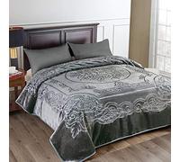 JML Manta de Forro Polar tamaño King, Manta Pesada de visón Coreano de 85 x 95 Pulgadas, 9 Libras, una Sola Capa, Suave y cálida, Manta Gruesa de visón con Estampado Raschel para otoño, Invierno,