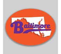 JMM Industries Baltimore Mayland calcomanía de Vinilo Naranja, Paquete de 2, 4.5 Pulgadas por 3.5 Pulgadas, Laminado Resistente a los Rayos UV PDS1900