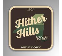 JMM Industries Hither Hills State Park New York calcomanía de Vinilo Retro de Aspecto Vintage, Paquete de 2, 4 Pulgadas por 4 Pulgadas, Laminado Protector UV SPS407