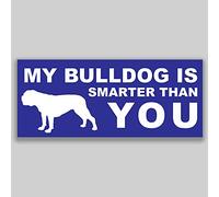 JMM Industries My Bulldog is Smarter Than You - Adhesivo de Vinilo para Parachoques de Ventana de Coche, 2 Unidades, 19 x 7,6 cm, Laminado Protector UV PDS1119