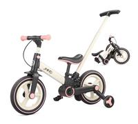 JMMD Bicicleta 6 en 1 para Niños Pequeños con Ruedas de Entrenamiento y Pedales, Edad 18 Meses a 5 Años, Bicicleta de Equilibrio y Pedal 12" Transformable y Plegable, con Mango Ajustable para Padre