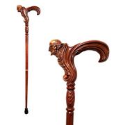 JMMSP Bastón De Madera Tallado a Mano para Hombres y Mujeres, Diseño Vintage, Mango Ergonómico, Estilo Moderno y Único para Personas Mayores (Cavaliere)