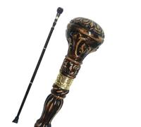 JMMSP Bastón de madera tallado a mano vintage para hombres y mujeres, bastón redondo creativo de moda marrón de madera, fácil de ajustar, moderno, único (2#)