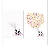JMORCO Arbol de Huellas Dactilares de Boda Libro de Invitados con árbol Huellas Dactilares for Boda, Pintura Firma, Beso Pareja, Huella Digital, Mejores Deseos for Fiesta(Color02,40x60cm 16x24inch)