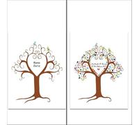 JMORCO Arbol de Huellas Dactilares de Boda Libro de Visitas DIY Pintura en Lienzo árbol Huellas Dactilares Boda for decoración Fiesta(Color07,40x60cm 16x24inch)