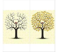 JMORCO Arbol de Huellas Dactilares de Boda Libro de visitas firmas con Huellas Dactilares, Suministros for Fiestas Bodas, Libros decoración árboles(Color07,35x50cm 14x20inch)