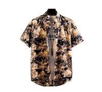JMORCO Camisa Hawaiana Hombre Camisas for Hombre de Manga Corta con Estampado Floral y Botones en Seda, Marca económica, estética Lujo(XXXL)