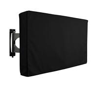 JMORCO Funda TV Exterior Cubierta de TV for Exteriores de 22 a 75 Pulgadas, Cubierta Impermeable a Prueba de Polvo, Funda Oxford 600D, Caja de TV Negra y Beige(Black,22X24inch)