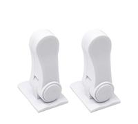 JMORCO Pestillo Puerta Sin Agujeros Cerraduras de Puerta universales for protección de Seguridad, cerraduras de manija antiapertura, Cerradura de Palanca de Puerta, Cerradura de Puertas(White 2pcs)