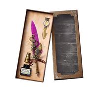 JMORCO Pluma Caligrafia Juego de pluma mecánica vintage con tinta, portalápices, marcapáginas y firma caligrafía artística(Purple)