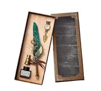 JMORCO Pluma Caligrafia Juego de pluma mecánica vintage con tinta, portalápices, marcapáginas y firma caligrafía artística(Green)