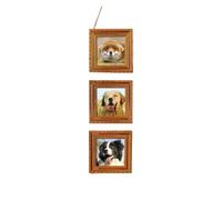 JMORCO Regalos para Perros Marco de Fotos Vintage plástico con Tres, póster Foto Mascota, Marco Cuadrado(Gold)