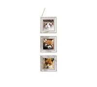 JMORCO Regalos para Perros Marco de Fotos Vintage plástico con Tres, póster Foto Mascota, Marco Cuadrado(White)