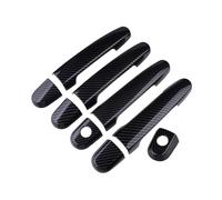 JMORCO Tirador Exterior Puerta Coche Kit moldura Cubierta manija Puerta Estilo Fibra Carbono, plástico ABS para Yaris, para Sedan, para Hatchback 2007, 2008, 2009, 2010, 2011