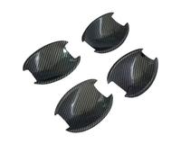 JMORCO Tirador Exterior Puerta Coche para para Tucson para IX35 2009-2014 Fibra Carbono Negro Brillante Cromo Cubierta manija Puerta Coche Pegatina Cuenco Accesorios automóvil