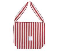 JMORCO Tote Bag Tela Bolso de hombro lona a rayas for mujer, diseño reversible, tela algodón, versátil, for compras(Red)