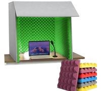 JMOUZHG Cabina de grabación Vocal portátil, Caja de Cabina Vocal de grabación de Sonido portátil de 80 cm, para Estudio en casa, grabación de música (Green)