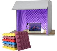 JMOUZHG Cabina de grabación Vocal portátil, Caja de Cabina Vocal de grabación de Sonido portátil de 80 cm, para Estudio en casa, grabación de música (Purple)