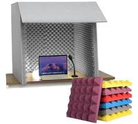 JMOUZHG Cabina de grabación Vocal portátil, Caja de Cabina Vocal de grabación de Sonido portátil de 80 cm, para Estudio en casa, grabación de música (Grey)