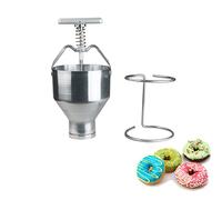 JMOUZHG Dispensador de masa manual de acero inoxidable, dispensador de rosquillas ajustable con 6 grosores para uso doméstico y comercial